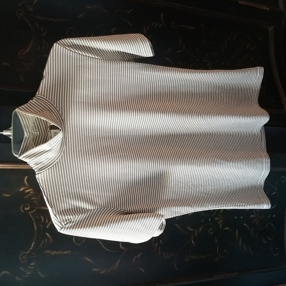 Gap Stripe Turtleneck Short Sleeve Top Made in USA Size L